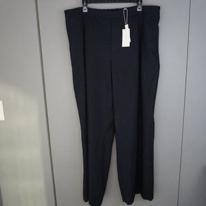 New VINCE Wool Blend Twill straight-leg Pull On Pants in Black size 2X NWT